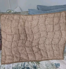 Pottery Barn Standard Size Carmel Brown Cloud Quilted Pillow Sham 