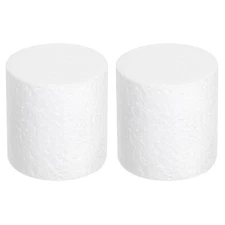 Round Foam Cake Dummy, 2" x 2" White Fake Cake Circles Dummies, 2Pcs
