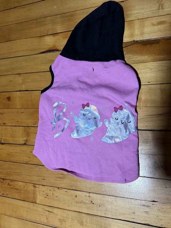 Vibrant Life Boo Dog Hoodie Pink and Black Size L
