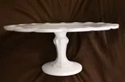 Vintage 1950s Indiana Glass Co. Teardrop Pattern Milk Glass Pedestal Cake Stand