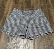 Nautica Women's Navy Seas Fan Print Chino Shorts Shells 6 5 Inseam
