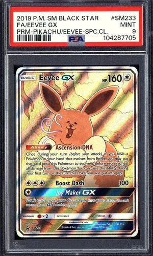 2019 Eevee GX SM233 Full Art Holo Black Star Promos PSA 9 Pokémon TCG