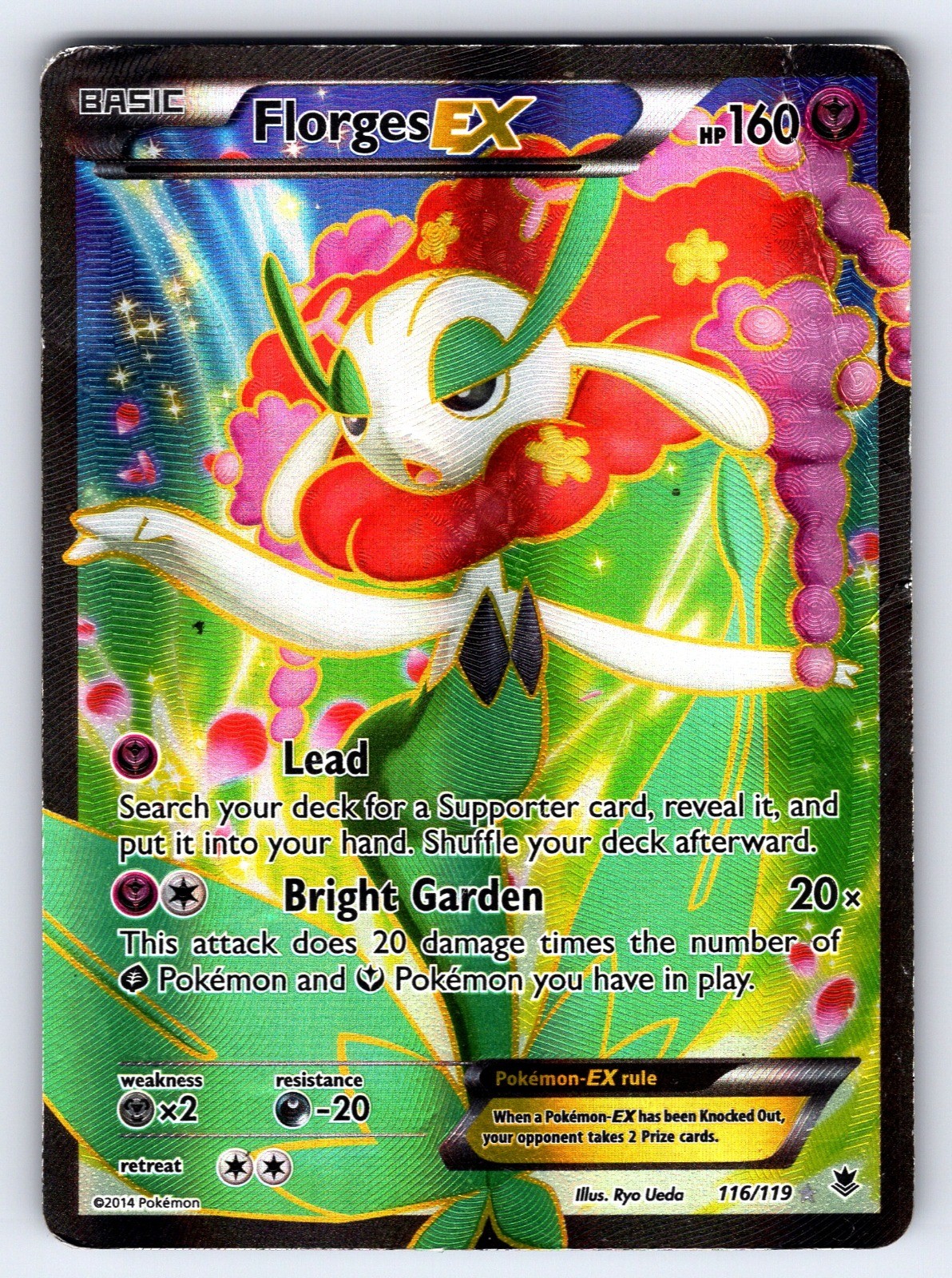 Florges EX (Full Art) 116/119 XY Phantom Forces Holo UR Pokemon TCG DMG (corner)
