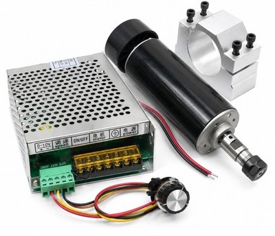 500W CNC Spindelmotor ER11 3,175mm 52mm Netzteil 0-100V Drehzahlregler neu
