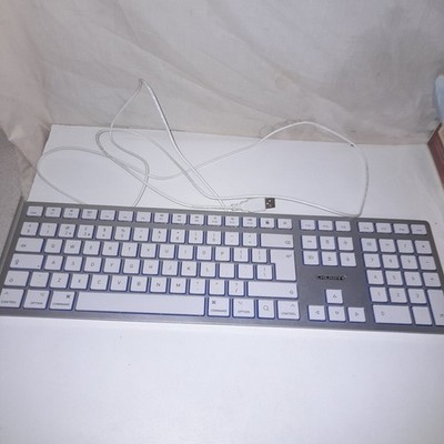 Cherry KC 6000 Slim UK Layout Ultra Flat Wired Keyboard Silver White Metal