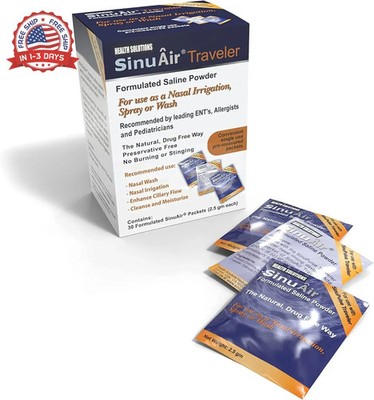 SinuAir Traveler Saline Packets - Sodium Chloride with Potassium & Calcium, Salt