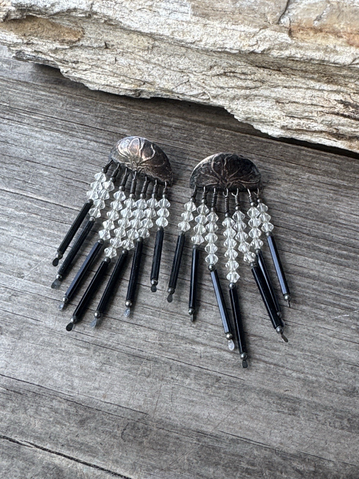 Sterling Silver Statement Earrings with 14K posts
