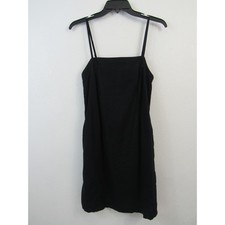 NWT Madewell Size 0 Max Linen Blend Minidress Black Tank Spaghetti Strap NEW