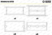 Kurbelwellenlager Glyco H095 6 STD FÜR Volvo