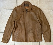 IZOD Mens Vintage Tan Brown Genuine Leather B...