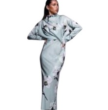 ASOS Draped Mint Colored Midi Dress NWT Size 12