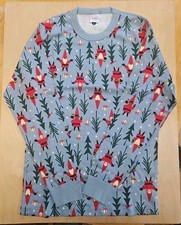 NWT Hanna Andersson HOLIDAY HARVEST GNOME BLUE PAJAMA SHIRT UNISEX ADULT M