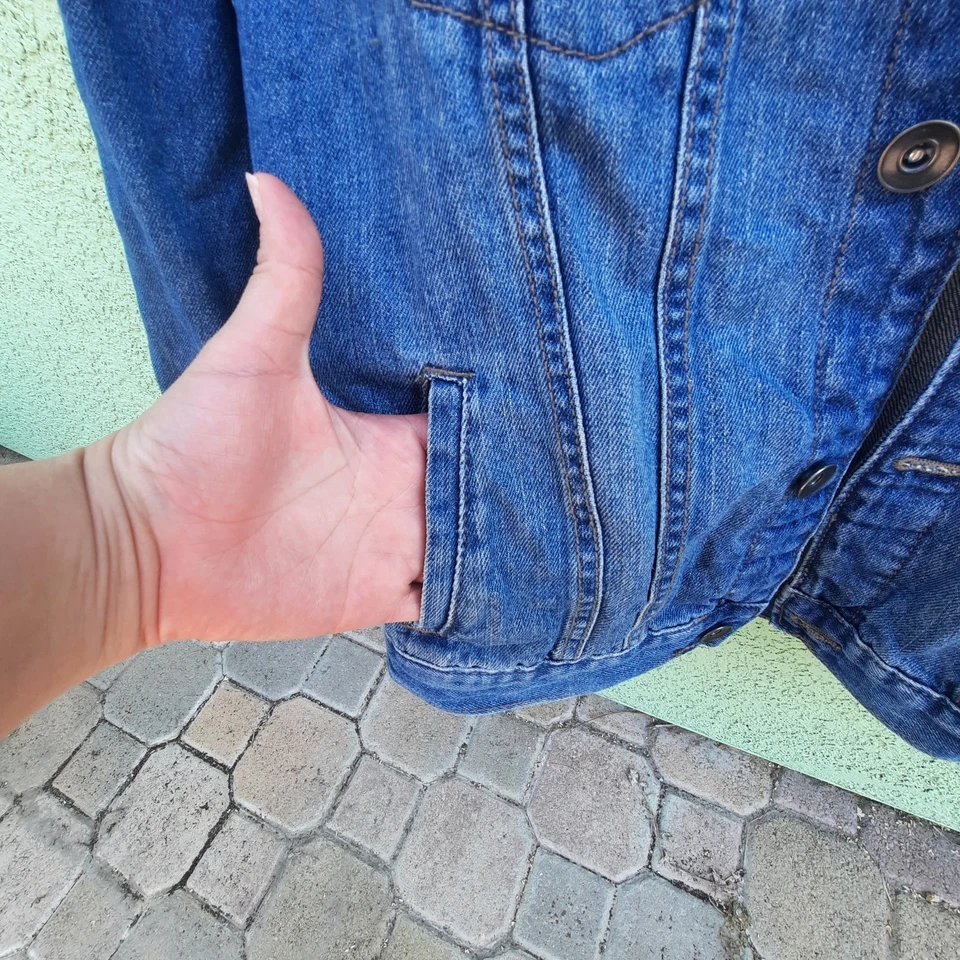 Chaqueta vaquera The Children's Place azul denim manga larga con botones para niño 10-12 Foto 3 de 4