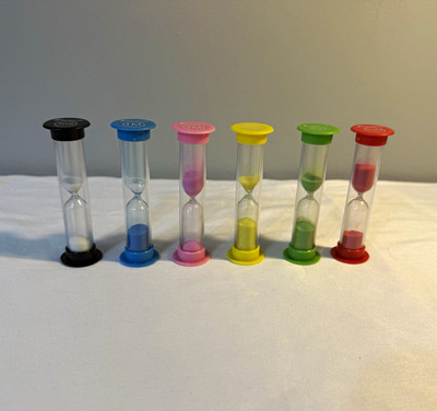 Classroom Color-Coded Sand Timers, Set of 6, 30S 1M 2M 3M 5M 10M
