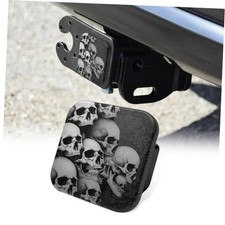 Trailer Hitch Covers, Anti-Rust Rubber Tow Tube Hitch 2x2 Inch Black Skulls