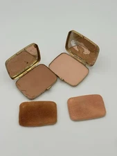 Pair of Vintage Revlon Powder Compacts – 1950s Gold-Tone Mid-Century Vanity Set