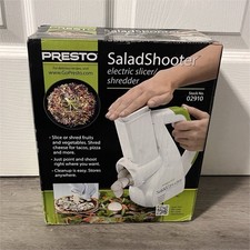 Presto SaladShooter 02910 Electric Slicer/Shredder White, 2 Cones