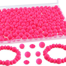 200Pcs Mixed 12mm 15mm Silicone Beads for Keychain Making, 12mm Lentil Silicone