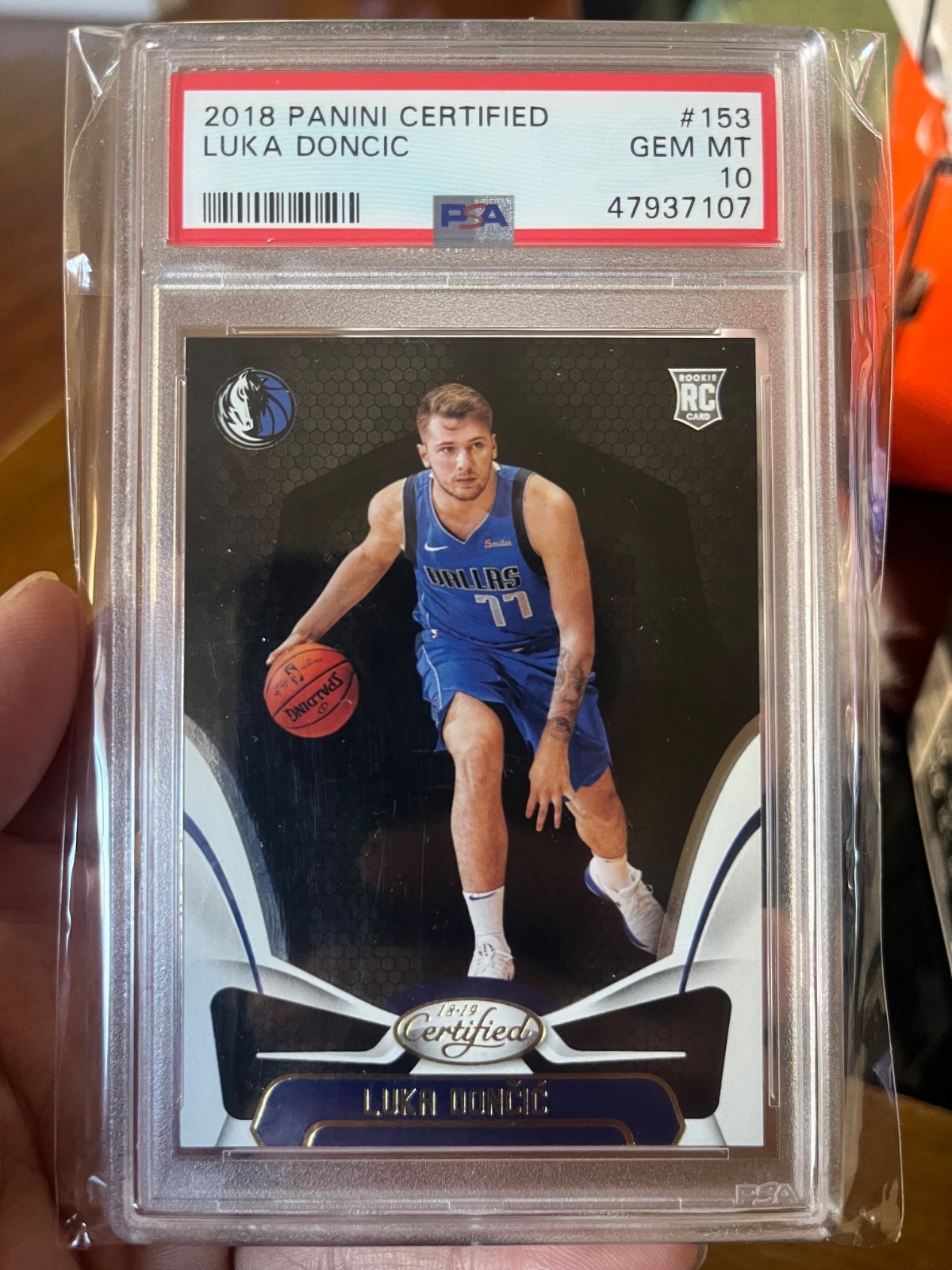 2018-19 LUKA DONCIC PANINI CERTIFIED RC #153 PSA 10