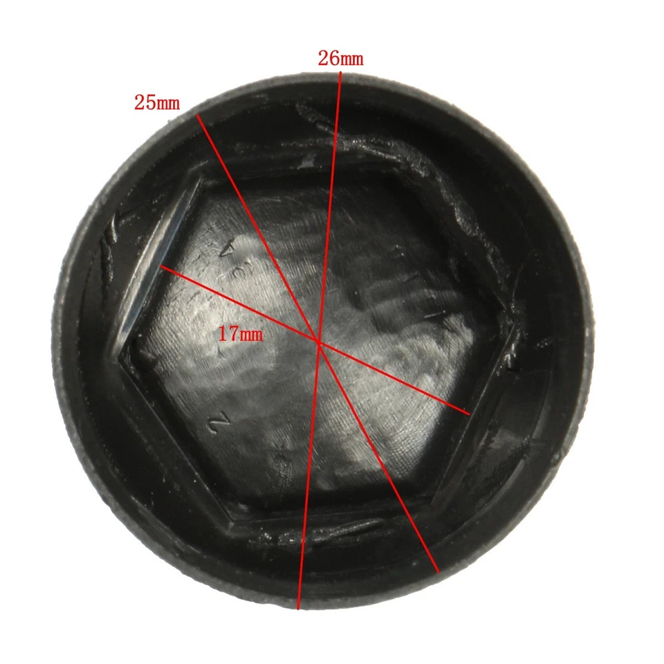 20pcs 17mm Gloss Black Wheel Bolt Nut Lug Covers Caps With Remove Tool For Audi - Image 2 of 4