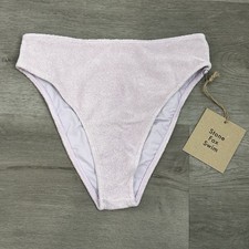 Nwt stone fox swim sola bikini bottom orchard petal terry purple sz small womens