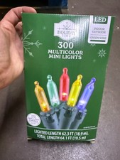 Holiday Time 300 LED Mini Christmas String Lights Multicolor 62.3ft In/Outdoor