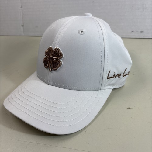 BLACK CLOVER Womens Hat White Gold Live Lucky Logo Adjustable Quick Dry Cap READ