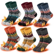 Kids Wool Winter Socks - Warm Thermal Cozy Soft Thick 7-10 Years Multicolor a