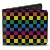 Bi-Fold Wallet Checker Black/Neon Rainbow (Us Import)