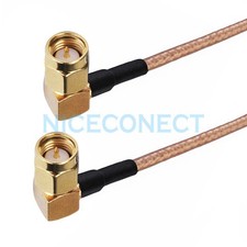 SMA Male RA to SMA Male Plug Right Angle Crimp Lot RF Pigtail RG316 Coax Cable