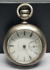 FAPW709 1874 Coin Silver Elgin P/W, Grade 58, Size 18s, 15 J, Missing Parts.