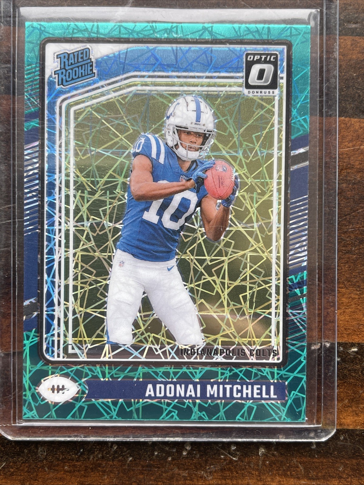 2024 Panini Donruss Optic - Rated Rookie Adonai Mitchell #203 Teal Velocity Priz