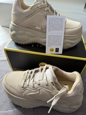 Buffalo Blader One Vegan Nubuck Trainers Cream Chunky Platform Sneakers UK 7
