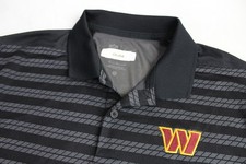Mens M Medium Nike Dri Fit Washington Commanders Black Striped NFL Polo Shirt