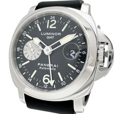 PANERAI  PAM00088 Luminor GMT Overhauled Watches Stainless Steel/rubber Mech...