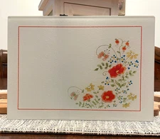 Wild Flowers Design Corning Themed Cutting Board Tempered Glass 8x11 New