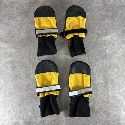 Muttluks Unisex Black & Yellow - Large - Fleece Lined Dog Boots