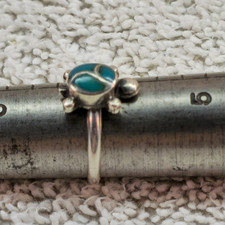 Kinder Schildkröte Ring Sterling Silber 925 Größe 4