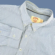 Brooks Brothers Mens Long Sleeve Button Down Shirt Blue Stripe XL Slim Fit