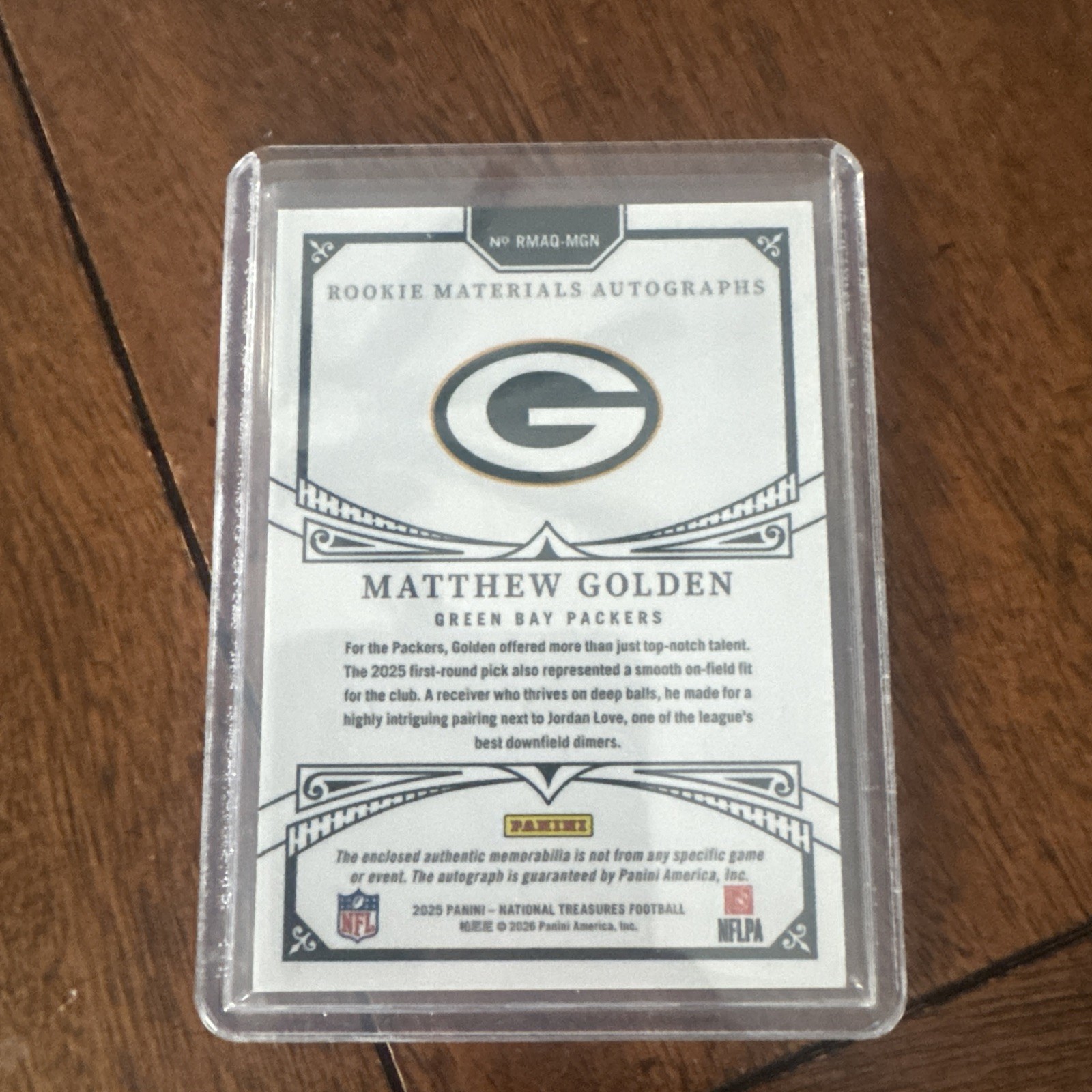 2025 National Treasures Rookie Quad Patch Auto Matthew Golden #RMAQ-MGN /99 RPA view 5