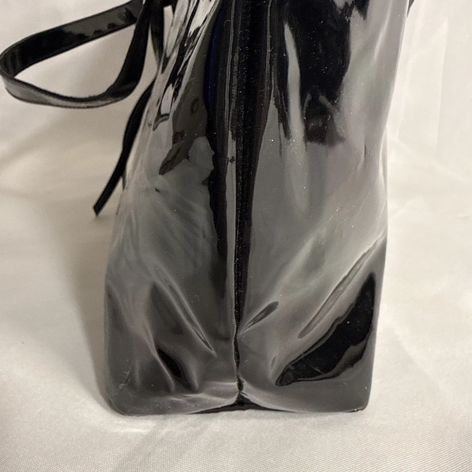 Vintage Nieman Marcus Black Patent Leather Handbag Purse - Image 4 of 4