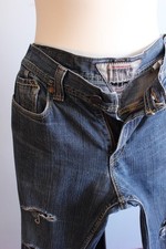 Levis 511 Distressed Zip Rear Pockets Vintage 90s Y2K Grunge Retro W32 L32
