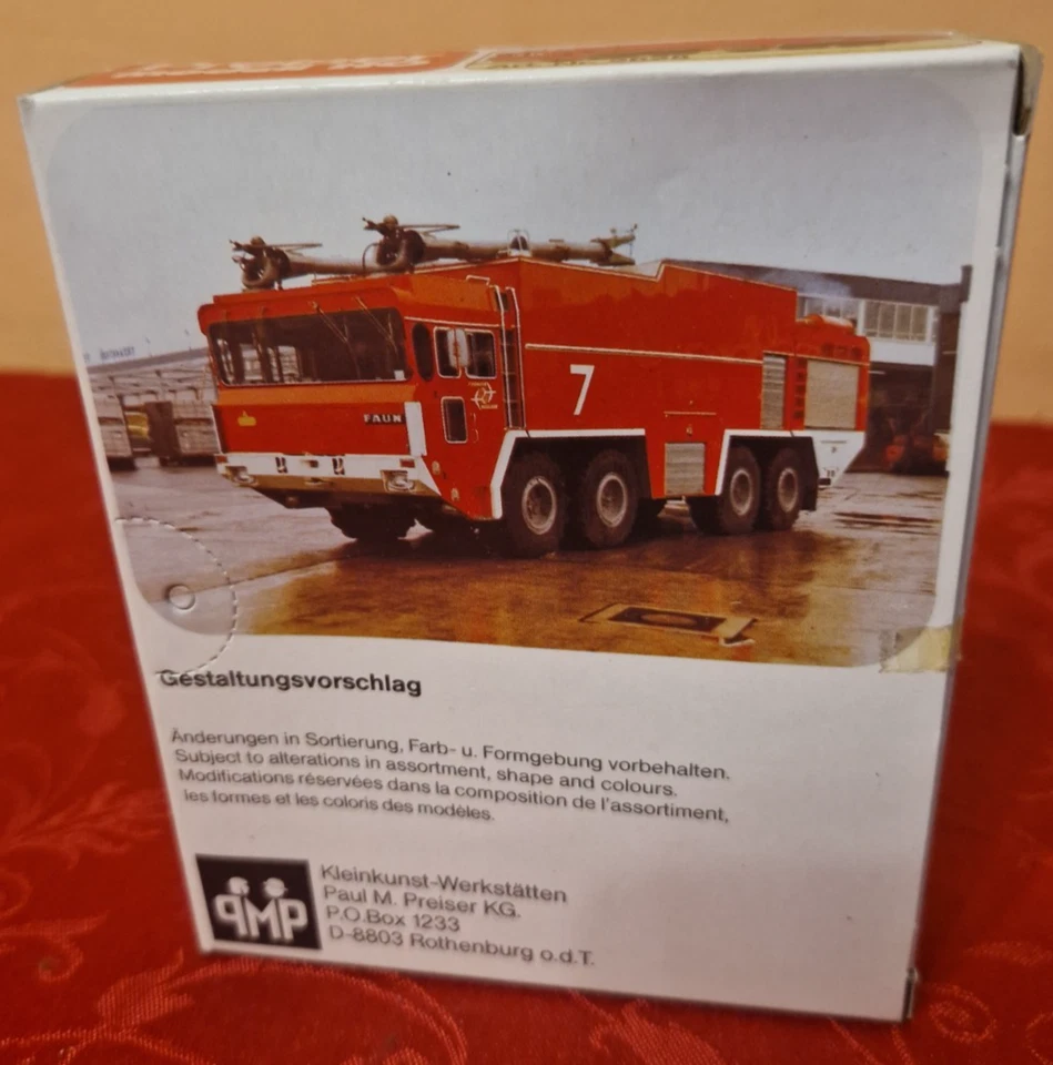 Preiser,2628,Faun Flugplatzgroßtanklöschfahrzeug,Neu+OVP,1:87 H0,selten - Bild 2 von 4