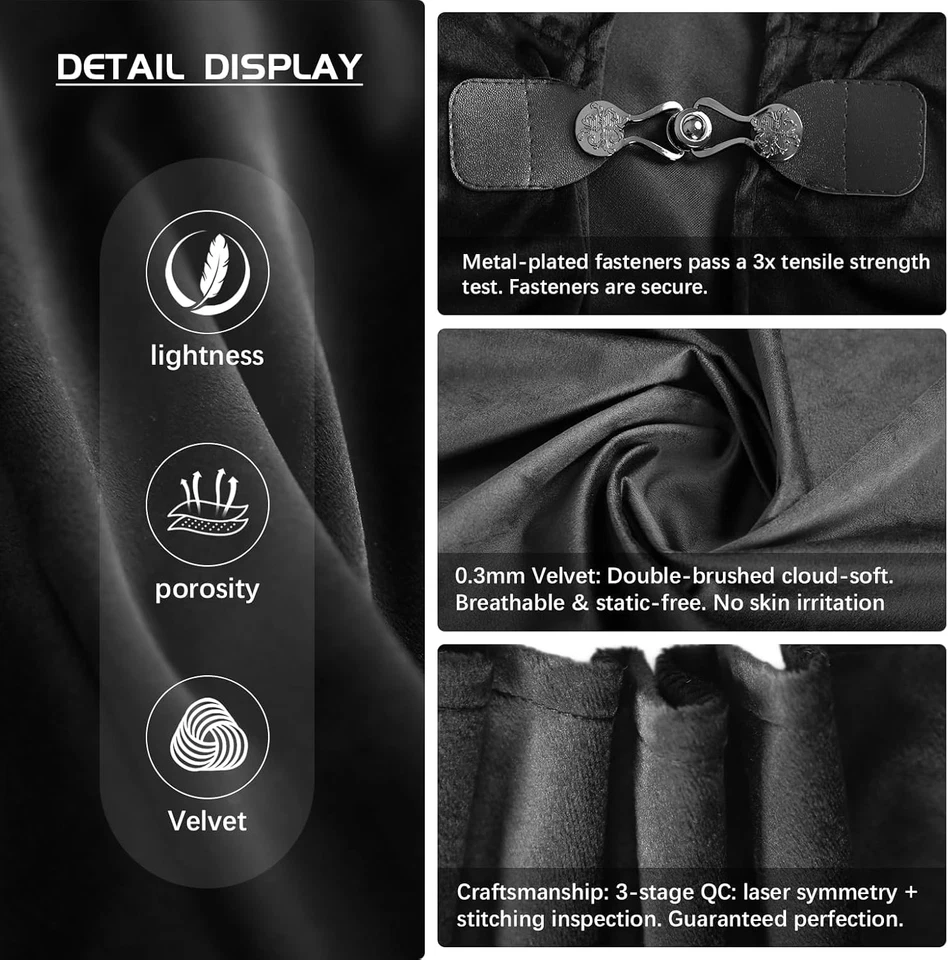 Capa Medieval con Capucha Halloween Renacimiento Capa Corta con Capucha para Hombre y Mujer Foto 2 de 4