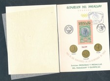 D446344 Paraguay S/S FDC Cancel Presentation Booklet Olympics Tokyo 1964