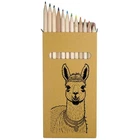 12 x 'Smiling Llama' Long 178mm Coloured Pencils / Pencil Set (PE00065933)