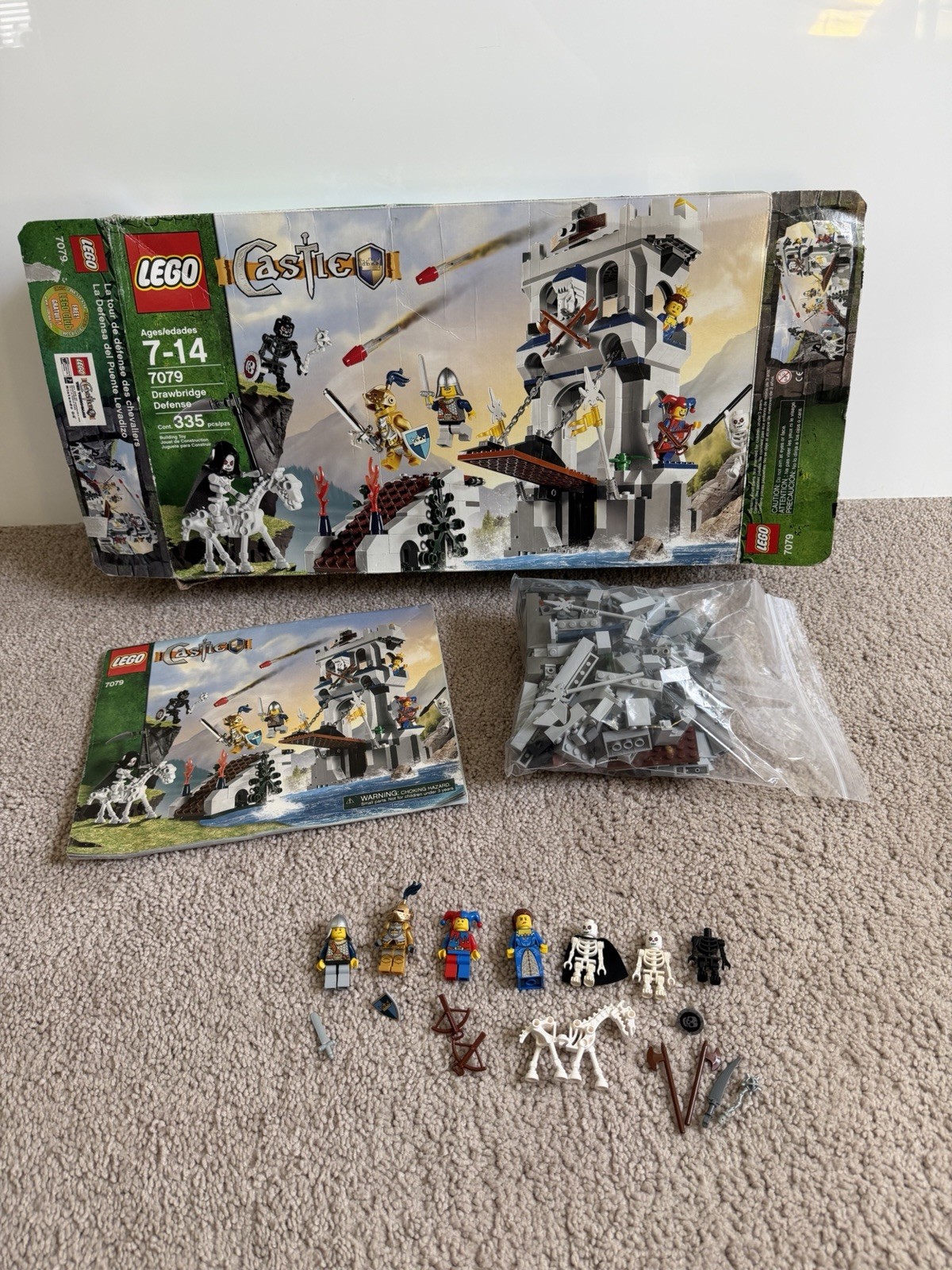 LEGO Castle Drawbridge Defense 7079 Incomplete W BOX Manual Gold Knight Cas415