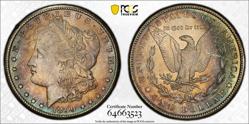 1899 O Morgan Silver Dollar PCGS MS-66 Toned