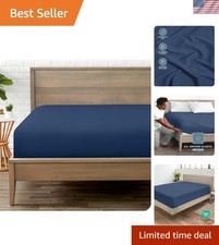 Deep Pocket 15-Inch California King Fitted Sheet - Luxurious Microfiber Comfort