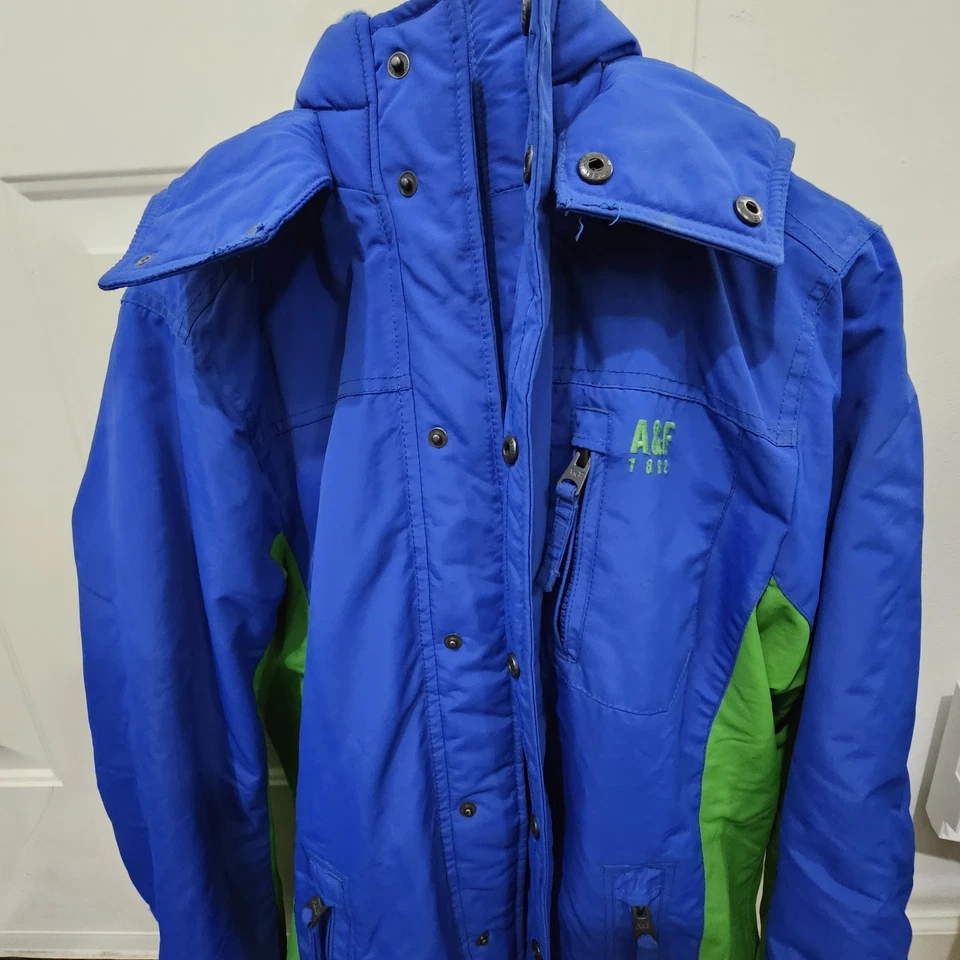 Chaqueta para mujer Abercrombie & Fitch grande azul verde para todas las estaciones Weather Warrior Foto 2 de 4